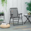 Outsunny Outdoor Folding Chair, Bungee Sling Foldable Chair with Armrests, Folding Lawn Chair for Camping, Garden, Pool, Beach, Backyard, Grey