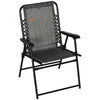 Outsunny Outdoor Folding Chair, Bungee Sling Foldable Chair with Armrests, Folding Lawn Chair for Camping, Garden, Pool, Beach, Backyard, Grey