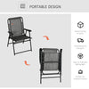 Outsunny Outdoor Folding Chair, Bungee Sling Foldable Chair with Armrests, Folding Lawn Chair for Camping, Garden, Pool, Beach, Backyard, Grey