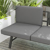 Outsunny 3-in-1 Convertible Outdoor Sofa, 3-Seater Outdoor Couch with Cushions, 5-Position Adjustable Reclining Lounge Chair, Patio Loveseat with Folding Center Table, Grey