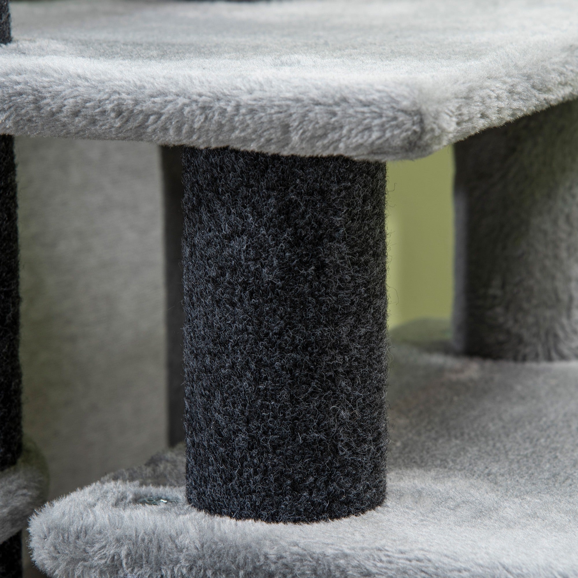 PawHut Pet Stairs, Adjustable Height 3 Step/4 Step Cat Steps with Cat Scratching Post, Cat Condo, Toy Ball for High Bed, Sofa, Couch, for Indoor Small Cats Kittens, Gray