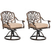 Outsunny 2-Piece Outdoor Bistro Set, 360° Swivel Rocking Chairs with Cushion, Aluminum Frame, Yard, Lawn, Porch, Garden Furniture, Bronze