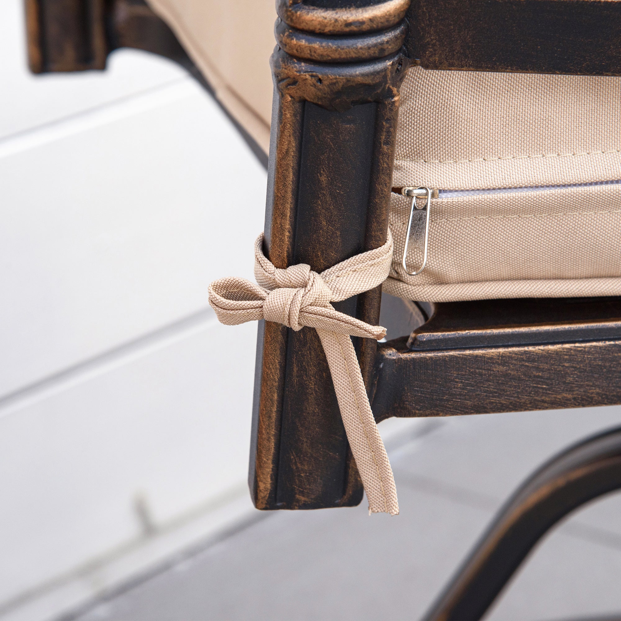 Outsunny 2-Piece Outdoor Bistro Set, 360° Swivel Rocking Chairs with Cushion, Aluminum Frame, Yard, Lawn, Porch, Garden Furniture, Bronze