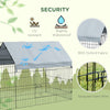 PawHut 87" Small Animal Cage, Pet Playpen for Chicken, Rabbits, Chinchillas, Outdoor Small Animal Playpen with Spire Roof, Silver