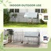 PawHut 87" Small Animal Cage, Pet Playpen for Chicken, Rabbits, Chinchillas, Outdoor Small Animal Playpen with Spire Roof, Silver