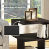 HOMCOM Side Table with Storage, Small End Table with 3-Tier Shelf, Square Coffee Table for Living Room, Black