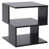 HOMCOM Side Table with Storage, Small End Table with 3-Tier Shelf, Square Coffee Table for Living Room, Black