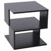 HOMCOM Side Table with Storage, Small End Table with 3-Tier Shelf, Square Coffee Table for Living Room, Black