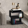 HOMCOM Side Table with Storage, Small End Table with 3-Tier Shelf, Square Coffee Table for Living Room, Black