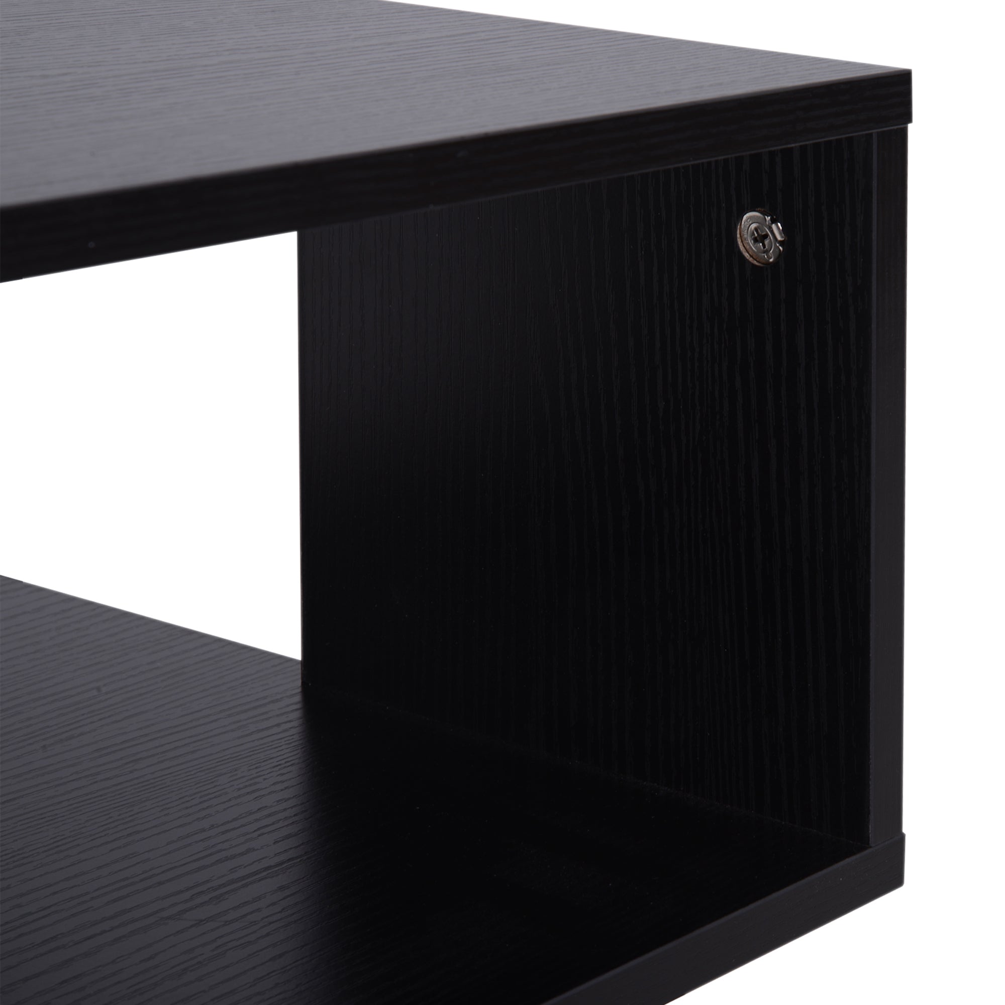 HOMCOM Side Table with Storage, Small End Table with 3-Tier Shelf, Square Coffee Table for Living Room, Black