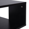 HOMCOM Side Table with Storage, Small End Table with 3-Tier Shelf, Square Coffee Table for Living Room, Black