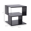 HOMCOM Side Table with Storage, Small End Table with 3-Tier Shelf, Square Coffee Table for Living Room, Black