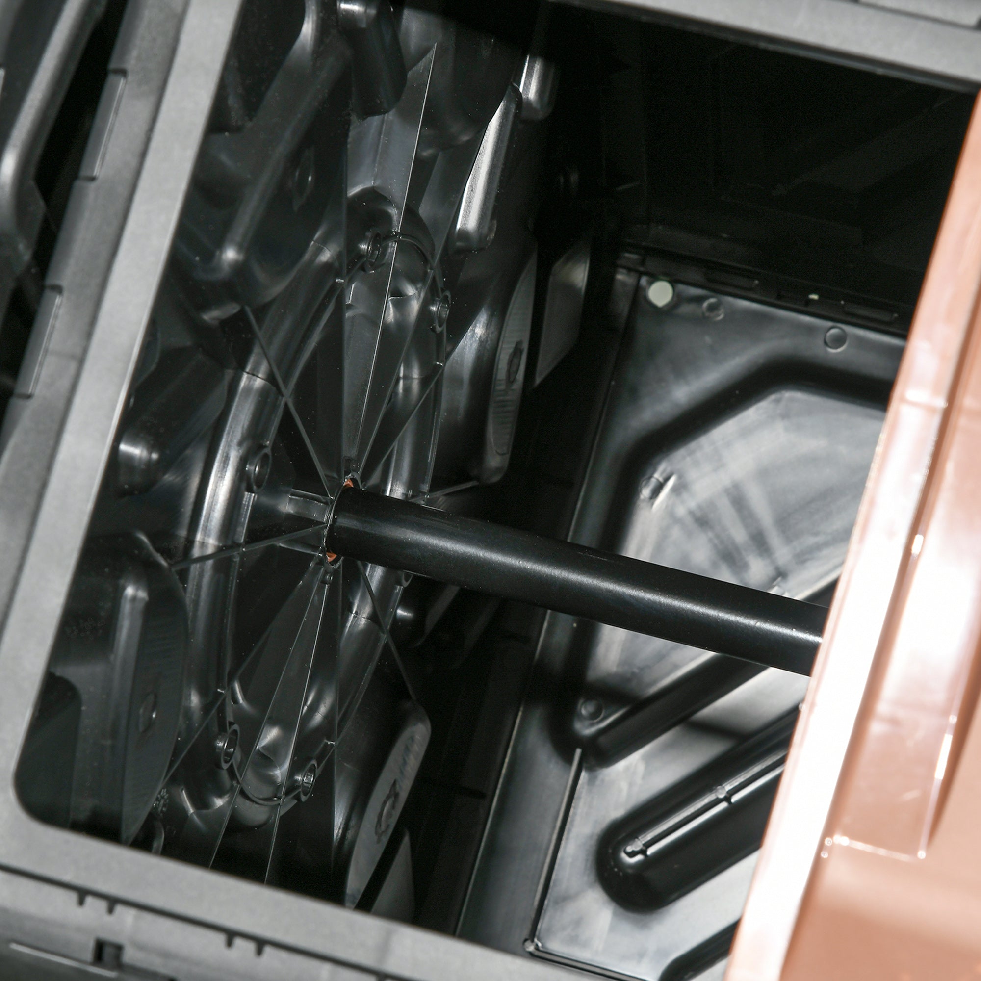 Outsunny 34.5 Gallon Dual Chamber Compost Bin, Rotating Composter, Compost Tumbler with 24 Ventilation Openings and Steel Legs, Brown