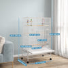 PawHut 52" Bird Cage for Budgies Cockatiels Canaries Lovebirds Finches with Rolling Stand, Toys, Removable Tray, Storage Shelf, White