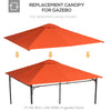 Outsunny 9.8' x 9.7' Square Gazebo Canopy Replacement UV Protected Top Cover Sun Shade Orange