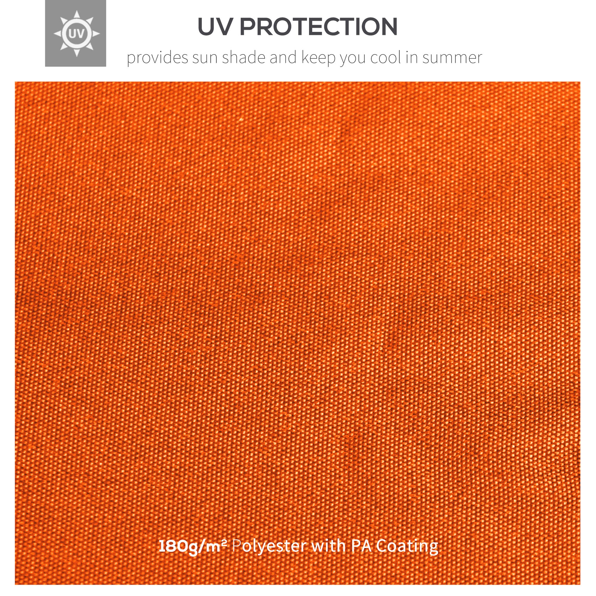 Outsunny 9.8' x 9.7' Square Gazebo Canopy Replacement UV Protected Top Cover Sun Shade Orange