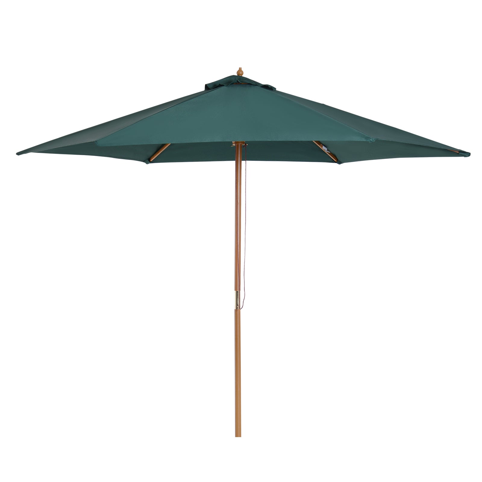 Outsunny ⌀9' x 8' H Patio Umbrella, Market Umbrella with Hardwood Frame and Wind Vent, Outdoor Beach Parasol, Green