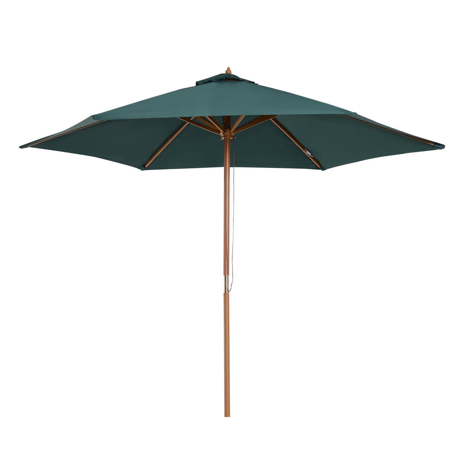 Outsunny ⌀9' x 8' H Patio Umbrella, Market Umbrella with Hardwood Frame and Wind Vent, Outdoor Beach Parasol, Green