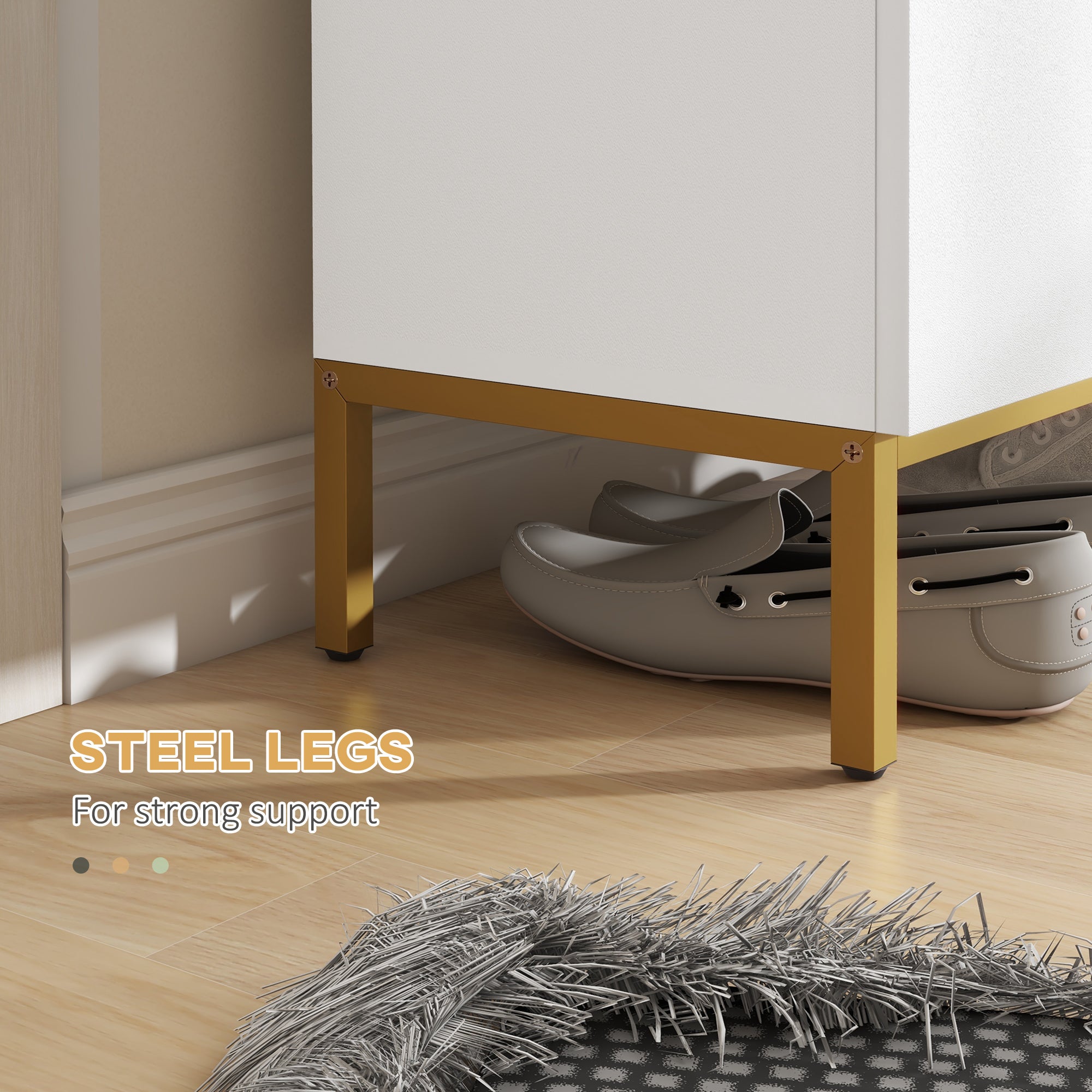 HOMCOM Narrow Shoe Cabinet, Shoe Storage Cabinet with Adjustable Shelves and Soft-Close Hinges, Entryway Shoe Rack Cabinet for 15-20 Pairs of Shoes, White