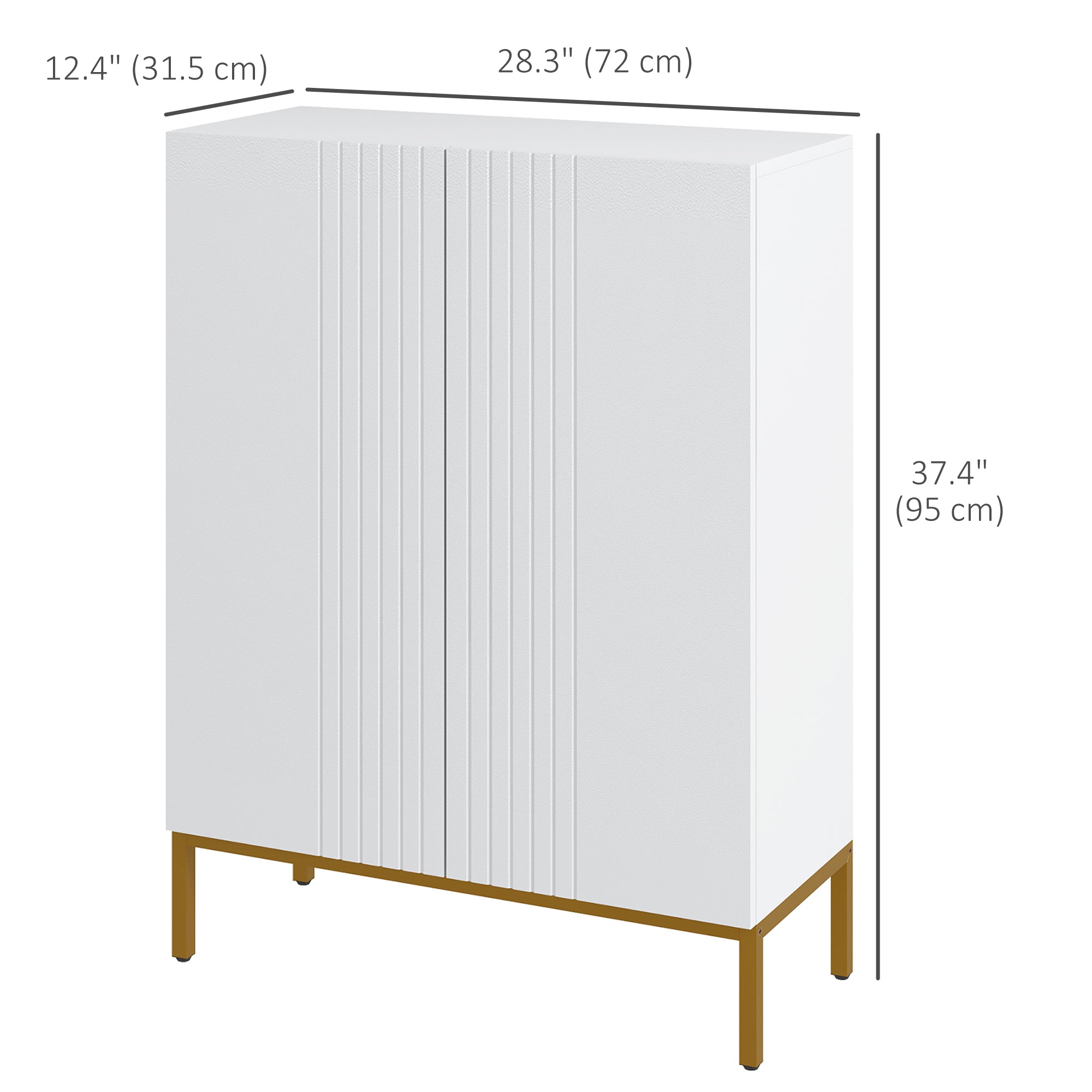 HOMCOM Narrow Shoe Cabinet, Shoe Storage Cabinet with Adjustable Shelves and Soft-Close Hinges, Entryway Shoe Rack Cabinet for 15-20 Pairs of Shoes, White