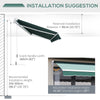 Outsunny 8' x 7' Retractable Awning, Patio Awnings, Sunshade Shelter with 280 g/m² UV & Water-Resistant Fabric and Aluminum Frame for Deck, Balcony, Yard, Dark Green