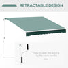 Outsunny 8' x 7' Retractable Awning, Patio Awnings, Sunshade Shelter with 280 g/m² UV & Water-Resistant Fabric and Aluminum Frame for Deck, Balcony, Yard, Dark Green