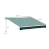 Outsunny 8' x 7' Retractable Awning, Patio Awnings, Sunshade Shelter with 280 g/m² UV & Water-Resistant Fabric and Aluminum Frame for Deck, Balcony, Yard, Dark Green