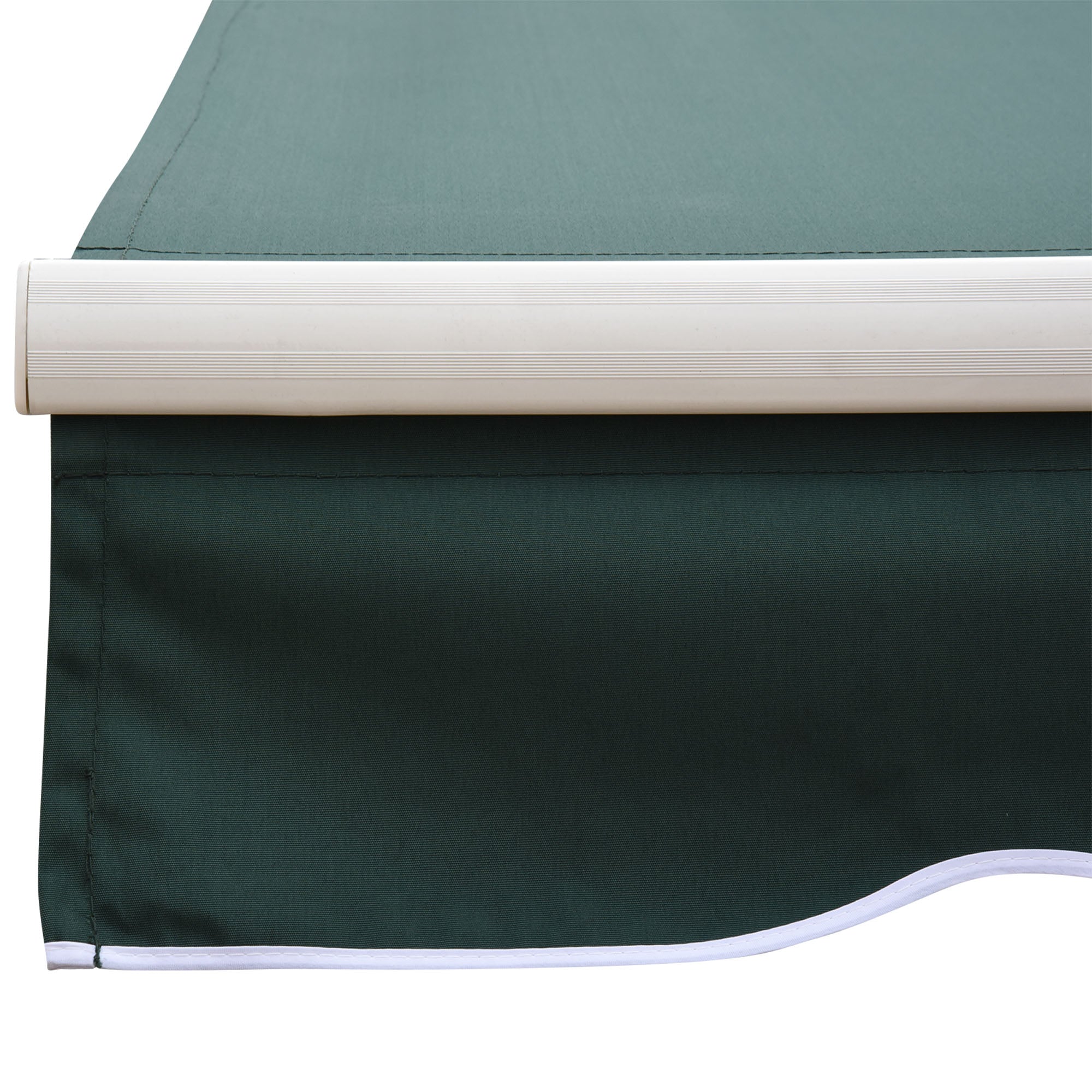 Outsunny 8' x 7' Retractable Awning, Patio Awnings, Sunshade Shelter with 280 g/m² UV & Water-Resistant Fabric and Aluminum Frame for Deck, Balcony, Yard, Dark Green