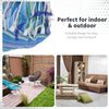 Outsunny Portable Hanging Woven Hammock Seat Rope Swing Chair Sleeping Bed for Outdoor Garden Yard Camping Blue