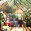Outsunny 6' x 12' x 6.5' Polycarbonate Greenhouse, Walk-in Green House with Adjustable Roof Vent Galvanized Base Sliding Door Rain Gutter for Outdoor Garden Backyard, Charcoal Grey