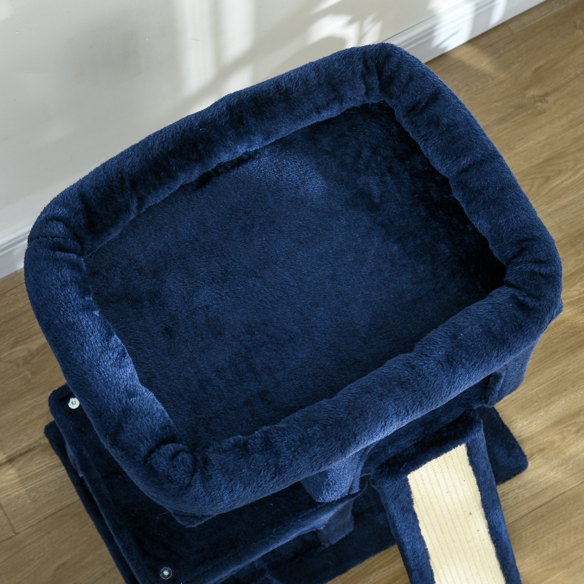 PawHut Cat Tree for Indoor Cats 83cm Cat Scratching Post Scratch Board Kitten Tower Climbing Frame Navy Blue