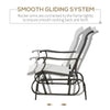 Outsunny Outdoor Glider Chair, Patio Glider with Steel Frame and Mesh Fabric, Garden Chair for Backyard, Garden, and Porch, Cream White