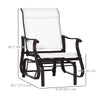 Outsunny Outdoor Glider Chair, Patio Glider with Steel Frame and Mesh Fabric, Garden Chair for Backyard, Garden, and Porch, Cream White
