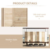 HOMCOM 5.6 Ft. Tall 4-Panel Room Divider, Pegboard Panel Freestanding Folding Privacy Screen Panels, Partition Wall Divider for Indoor Bedroom Office, Natural