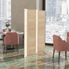 HOMCOM 5.6 Ft. Tall 4-Panel Room Divider, Pegboard Panel Freestanding Folding Privacy Screen Panels, Partition Wall Divider for Indoor Bedroom Office, Natural