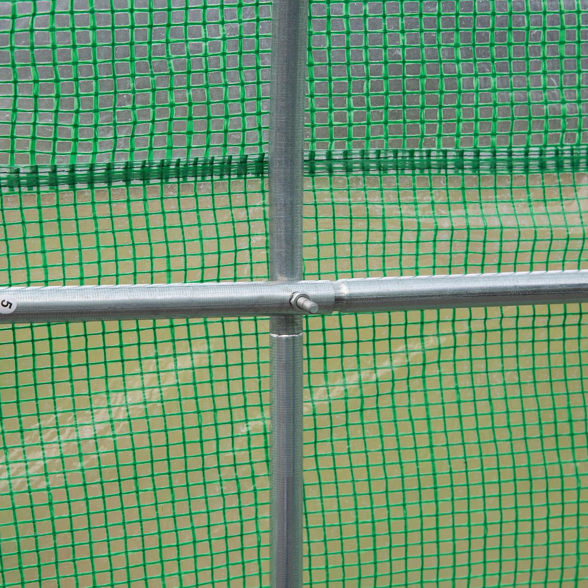 Outsunny 10' x 11' x 7' Walk-in Greenhouse Outdoor Plant Tunnel Warm Hot House w/ Roll Up Door and 6 Mesh Windows, Steel Frame, Green