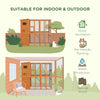 PawHut Large Catio Outdoor Cat Enclosure Weatherproof Cat House with Cat Condo, Indoor Wooden Cat Cage Pet Kennel, 77"L x 38"W x 69"H, Orange