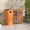 PawHut Large Catio Outdoor Cat Enclosure Weatherproof Cat House with Cat Condo, Indoor Wooden Cat Cage Pet Kennel, 77"L x 38"W x 69"H, Orange