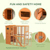 PawHut Large Catio Outdoor Cat Enclosure Weatherproof Cat House with Cat Condo, Indoor Wooden Cat Cage Pet Kennel, 77"L x 38"W x 69"H, Orange