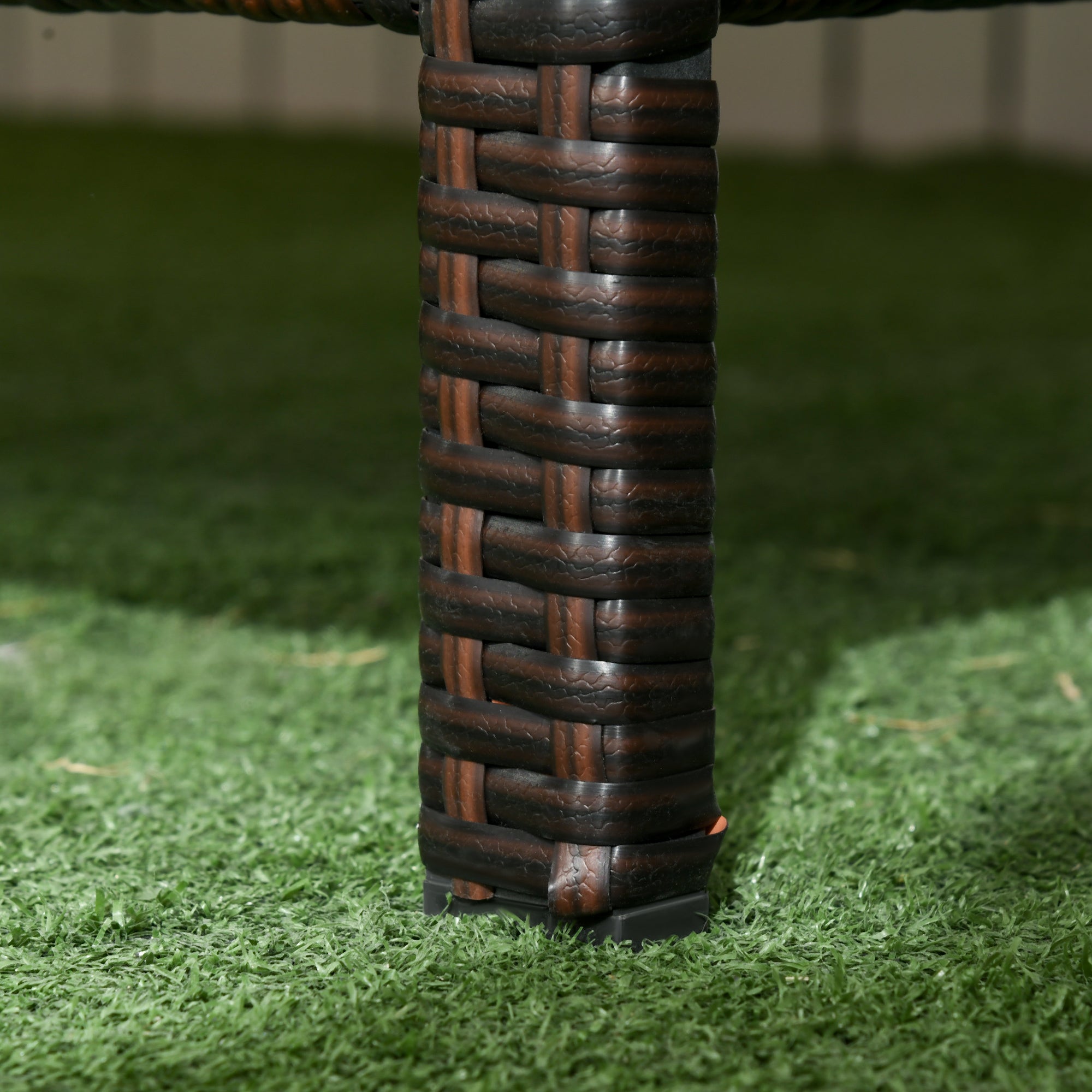 Outsunny 3-Seater Wicker Outdoor Sofa with Cushions and Pillows, PE Rattan Outdoor Couch, Steel Frame Patio Couch Conversation Furniture for Garden Backyard Balcony, Brown & Khaki