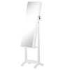 HOMCOM Jewelry Cabinet Floor Standing, Lockable Jewelry Organizer with Full-Length Mirror, 3 Angle Adjustable, White