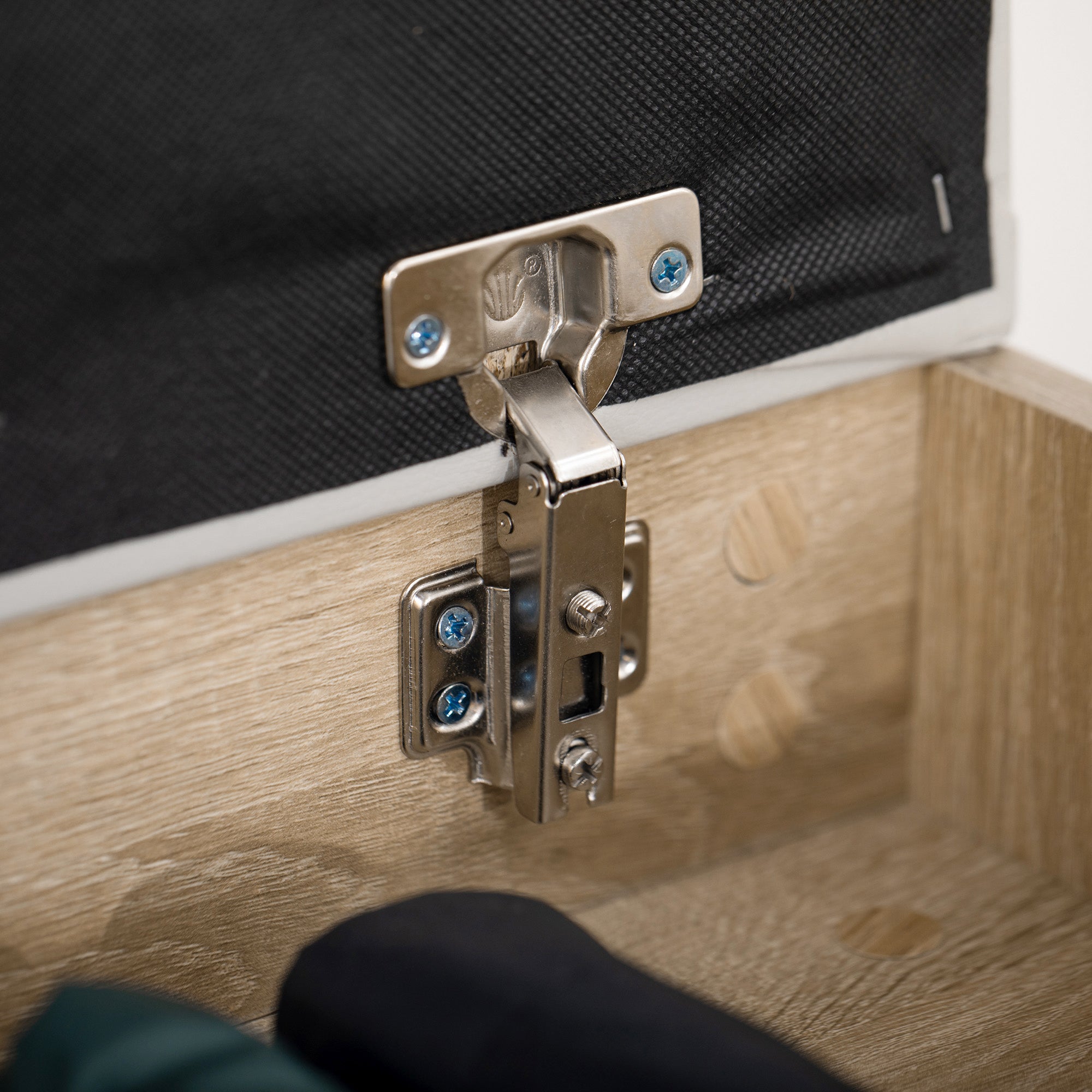 HOMCOM Shoe Bench Entryway Storage Rack with Padded Cushion PU Cover Hidden Storage for Hallway Living Room Bedroom, Natural