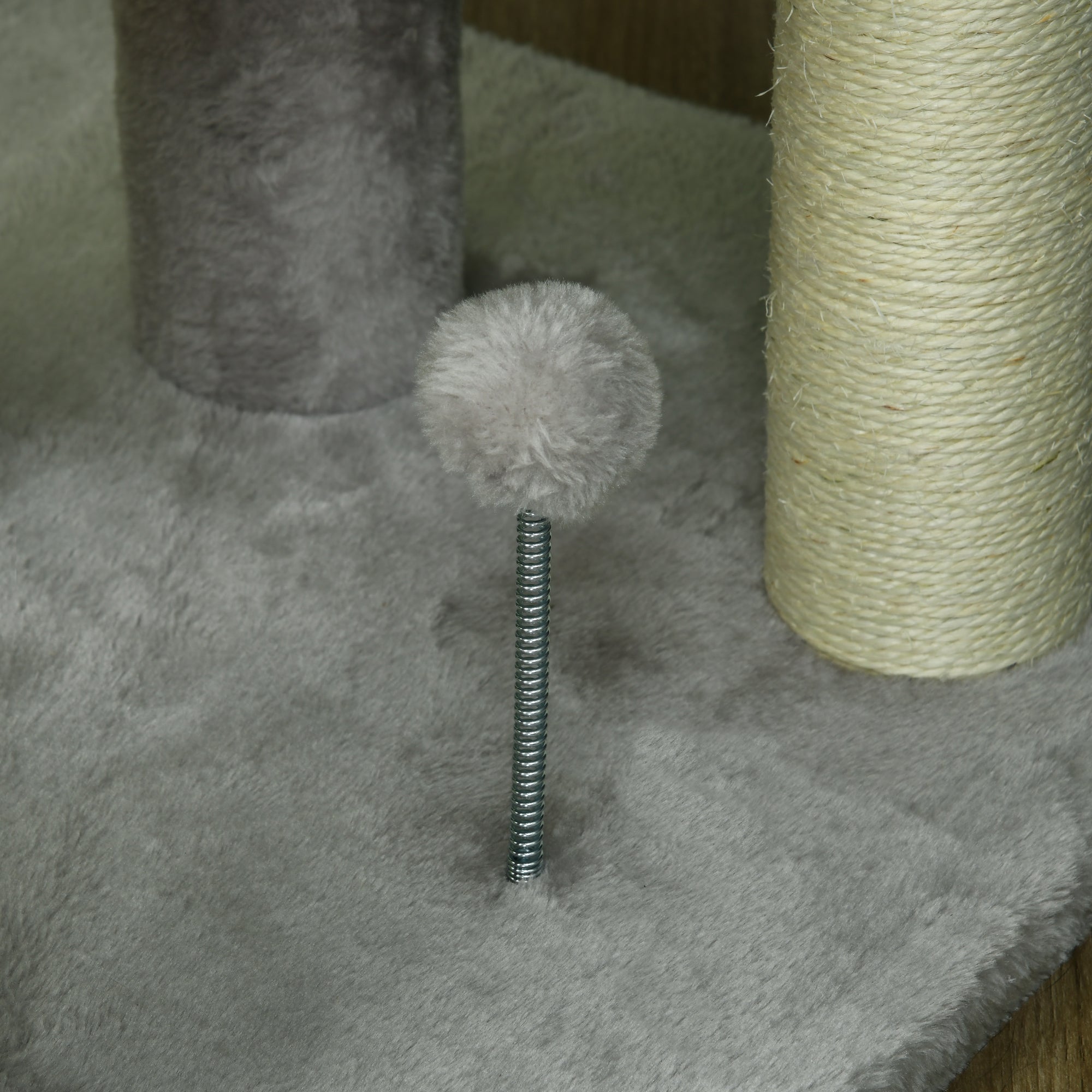 PawHut 57.5" Cat Tree with Scratching Posts, Large Cat Tower for Indoor Cats with Bed, House, Toys, Grey