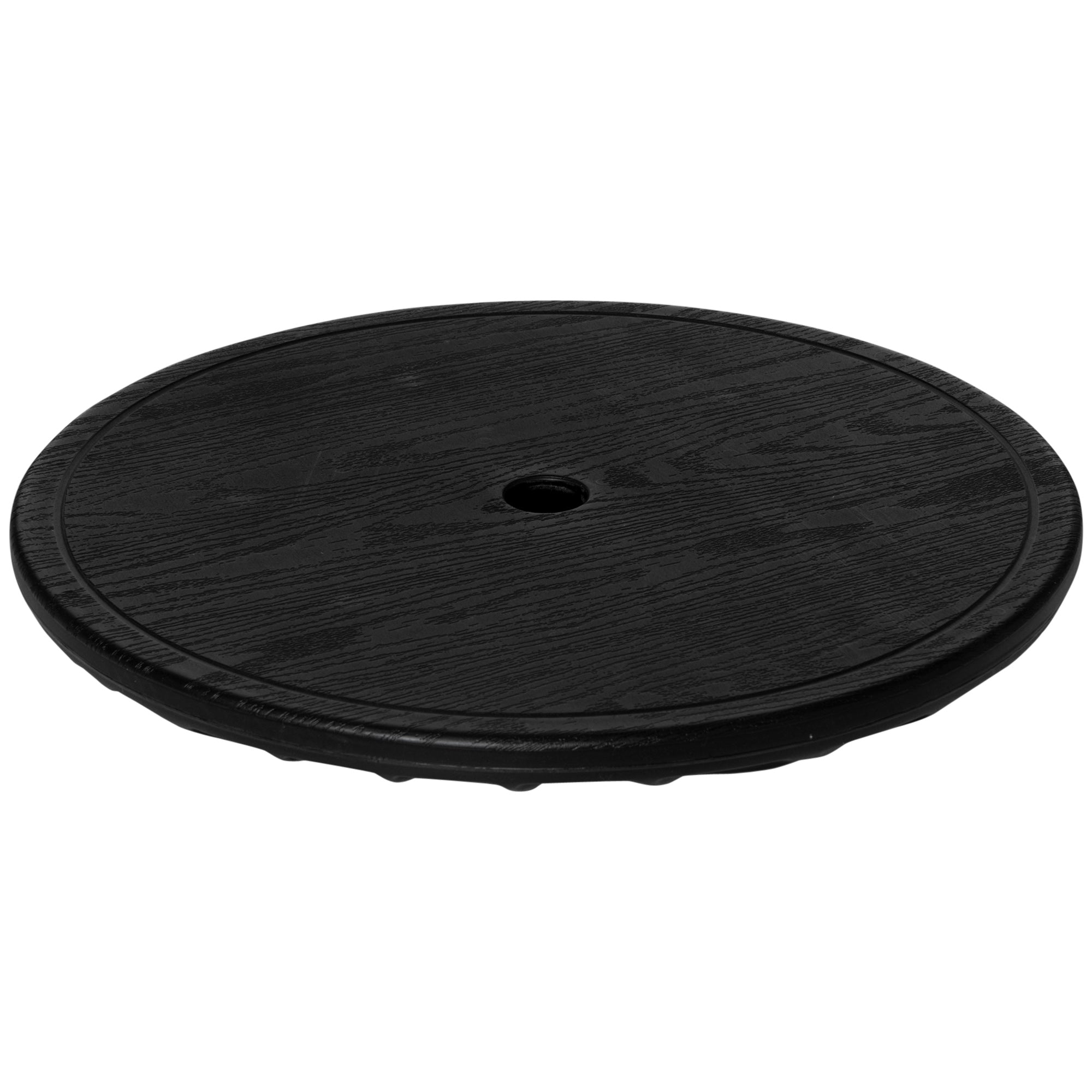 Outsunny 19.7" Umbrella Table Tray, Easy to Install Table-Top, Round Portable Umbrella Table for Swimming Pool, Beach, Patio, Deck, Garden, Black