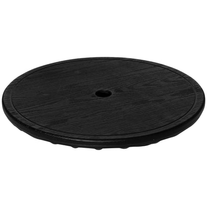 Outsunny 19.7" Umbrella Table Tray, Easy to Install Table-Top, Round Portable Umbrella Table for Swimming Pool, Beach, Patio, Deck, Garden, Black