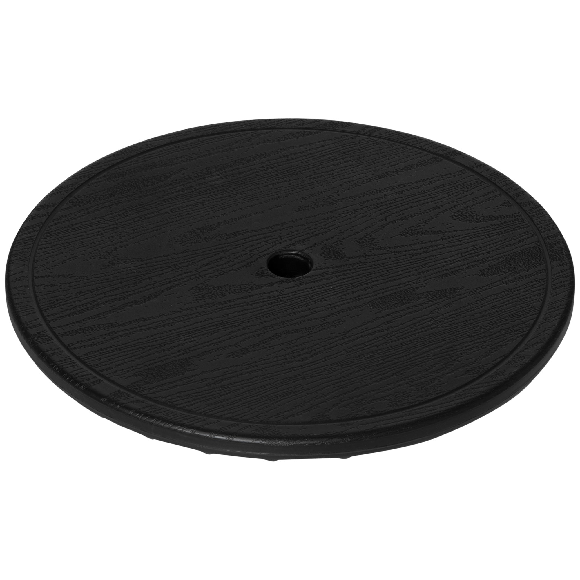 Outsunny 19.7" Umbrella Table Tray, Easy to Install Table-Top, Round Portable Umbrella Table for Swimming Pool, Beach, Patio, Deck, Garden, Black