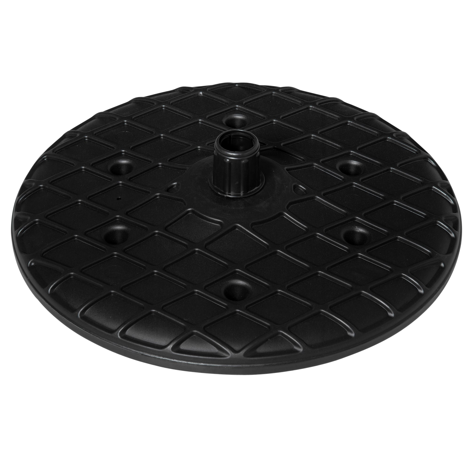 Outsunny 19.7" Umbrella Table Tray, Easy to Install Table-Top, Round Portable Umbrella Table for Swimming Pool, Beach, Patio, Deck, Garden, Black