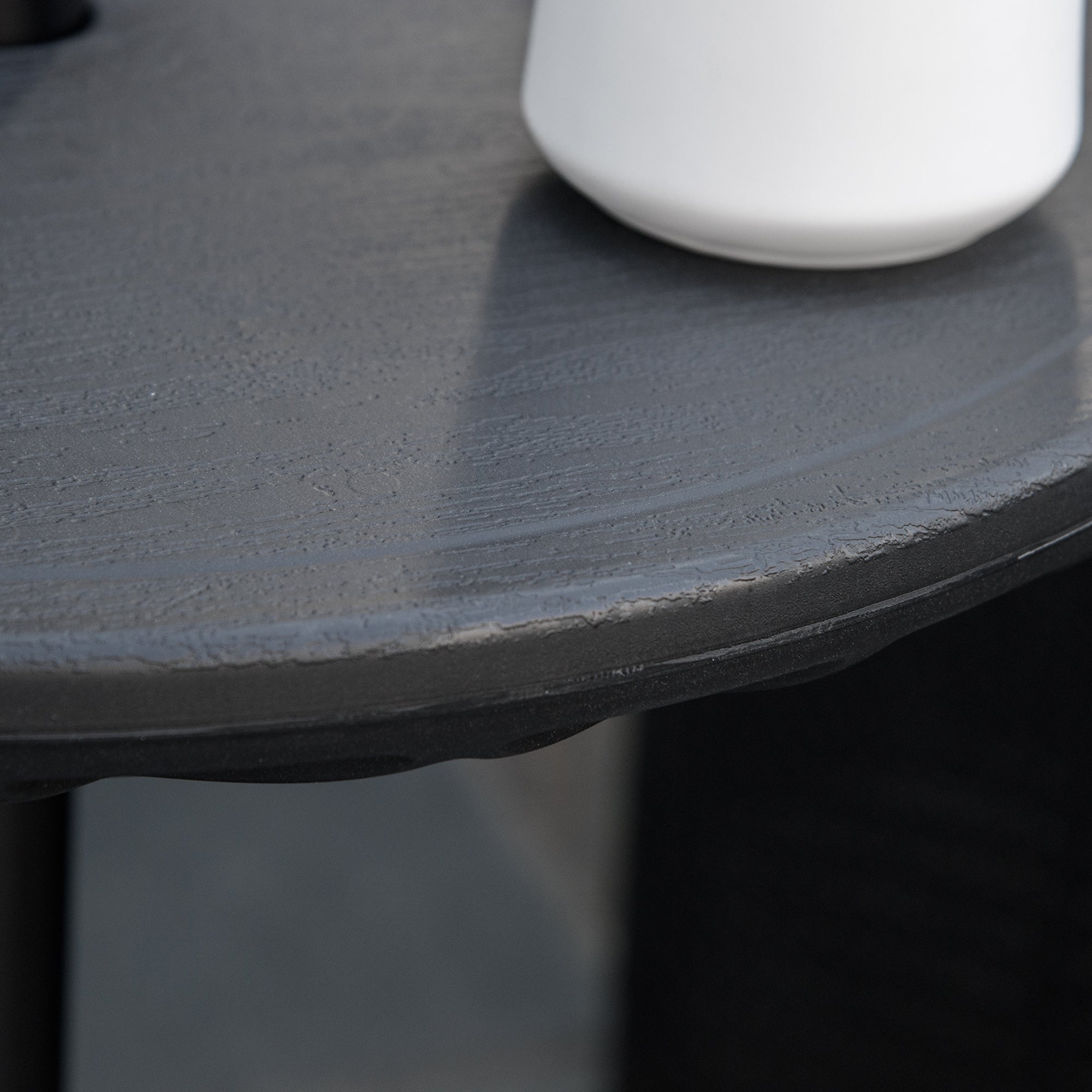 Outsunny 19.7" Umbrella Table Tray, Easy to Install Table-Top, Round Portable Umbrella Table for Swimming Pool, Beach, Patio, Deck, Garden, Black