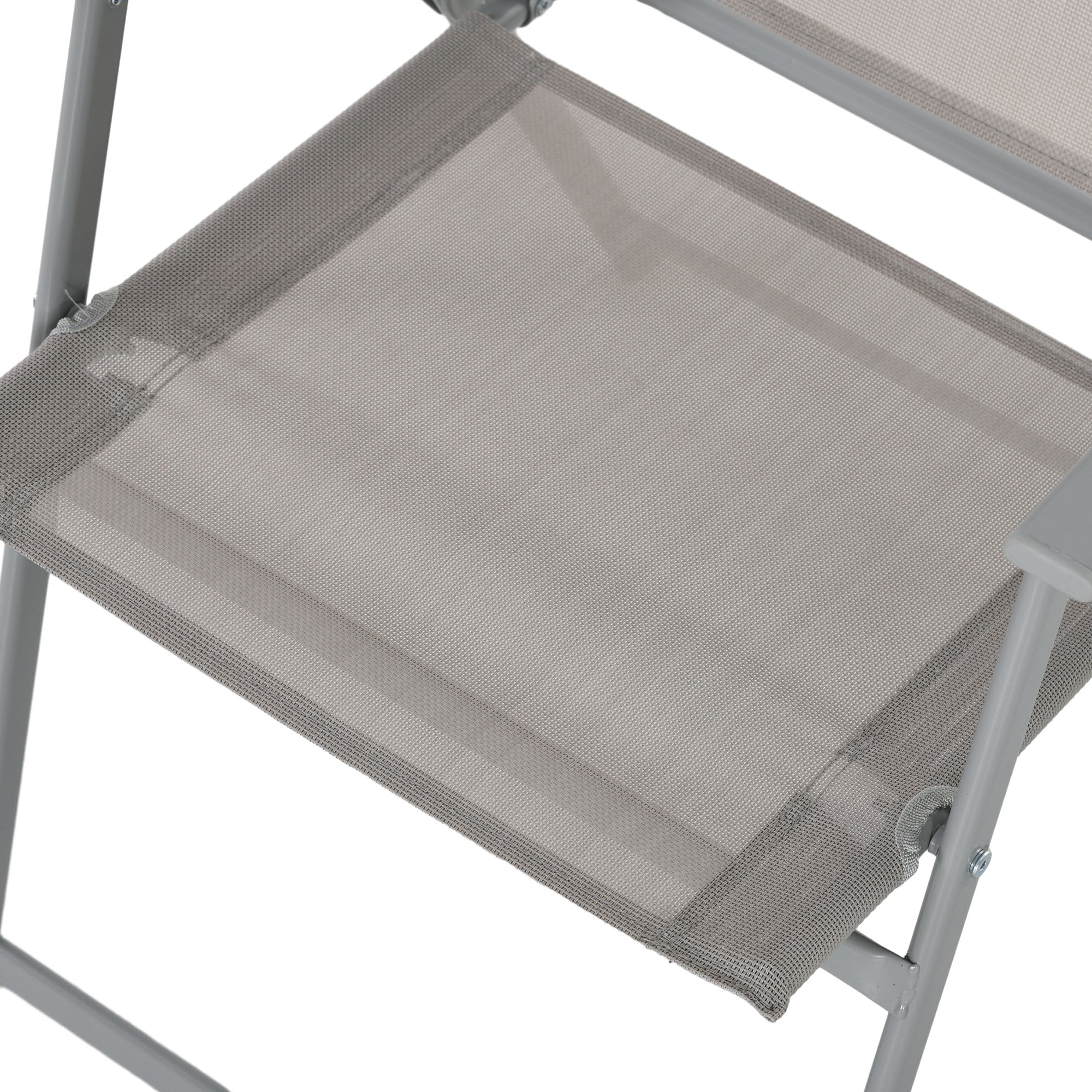 Outsunny 8 Piece Patio Dining Set for 6 with Umbrella, Outdoor Table and Chairs with 6 Folding Chairs with Mesh Seat and Rectangle Dining Table with Umbrella Hole, Grey