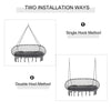 Outsunny Patio Hammock Chair 2 Seat, Hanging Rope Hammock Swing Chair with Metal Frame and Cushion, Large Macrame Seat for Indoor and Outdoor 396 lbs Capacity, Dark Grey